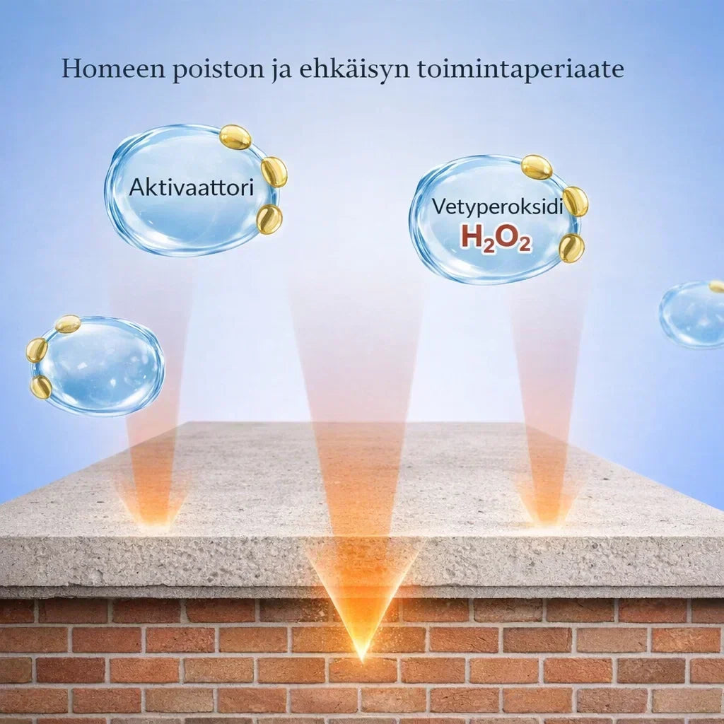 – poistaa homeen ilman hankausta